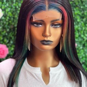 Custom Rainbow Bob Wig